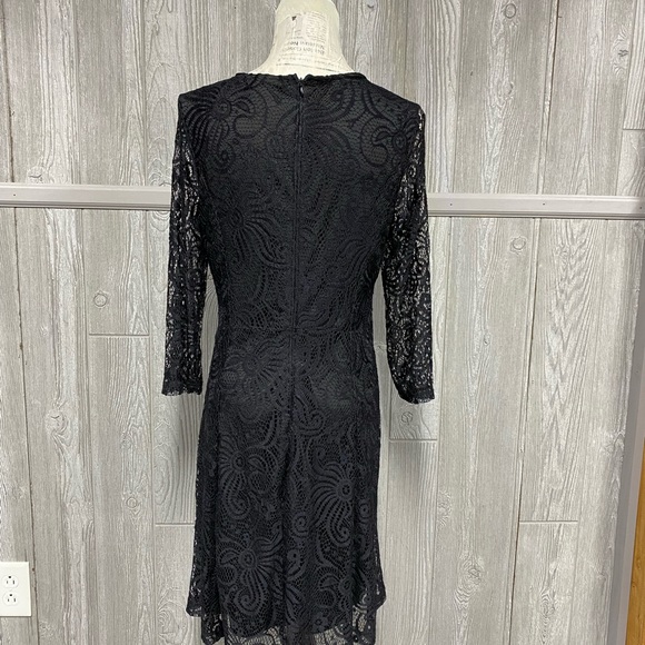 Black Lace Enfocus Studio Dress Size 8 EUC - Picture 2 of 7